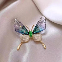 1PC Vintage Temperament Green Jasmine Brooch For Women Crystal Flower Buckle Brooch Dress Clothes Suit Scarf Clip Jewelry Gift