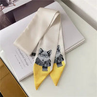 New Style Decoration Women's Printed Animal style Scarf Business Europe And America Small Neckerchief Silk Scarves skinny scarf