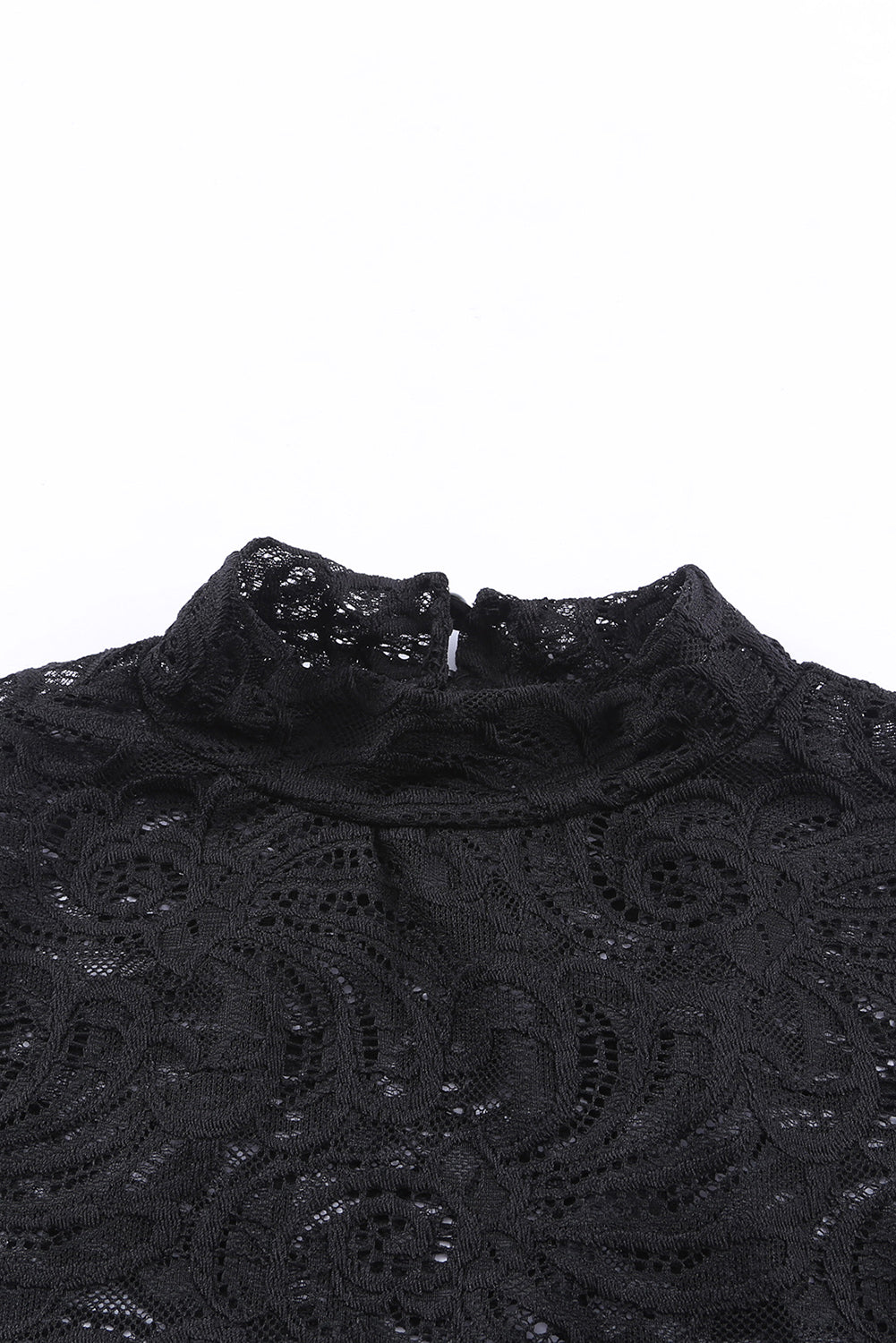 Black Long Sleeve High Neck Skinny Lace Bodysuit