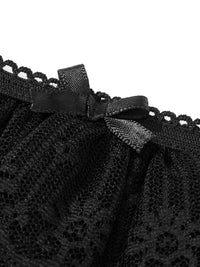 Women Mesh Lace Bloomer Shorts Y2k Layered Ruffle Frilly Booty Shorts Fairy Bowknot Sexy Boy Shorts Panties Party Clubwear