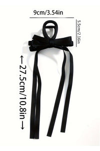 Black Ribbon Long Tail BowKnot Clip