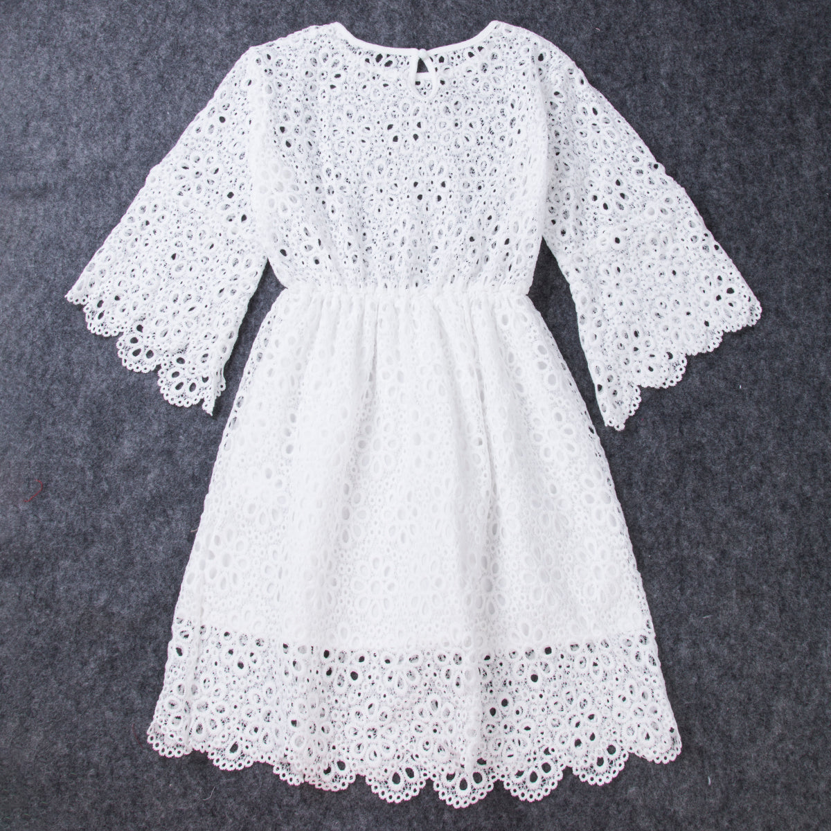 2018-08-16 Lioraitiin 0-5Years Family Matching Clothes Women Kids Girls Dress Lace Floral Wedding Party Prom Dress Baby