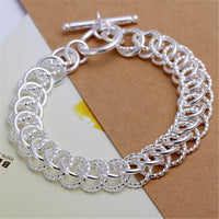 925 Sterling Silver Exquisite Solid Chain Bracelet Fashion Charm Women Men Solid Wedding Cute Simple Models Jewelry