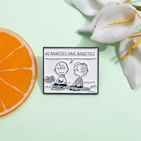 My Anxieties Have Anxieties Enamel Pins Peanuts Badges on Backpack Accessories for Jewelry Fashion Brooches Accessories