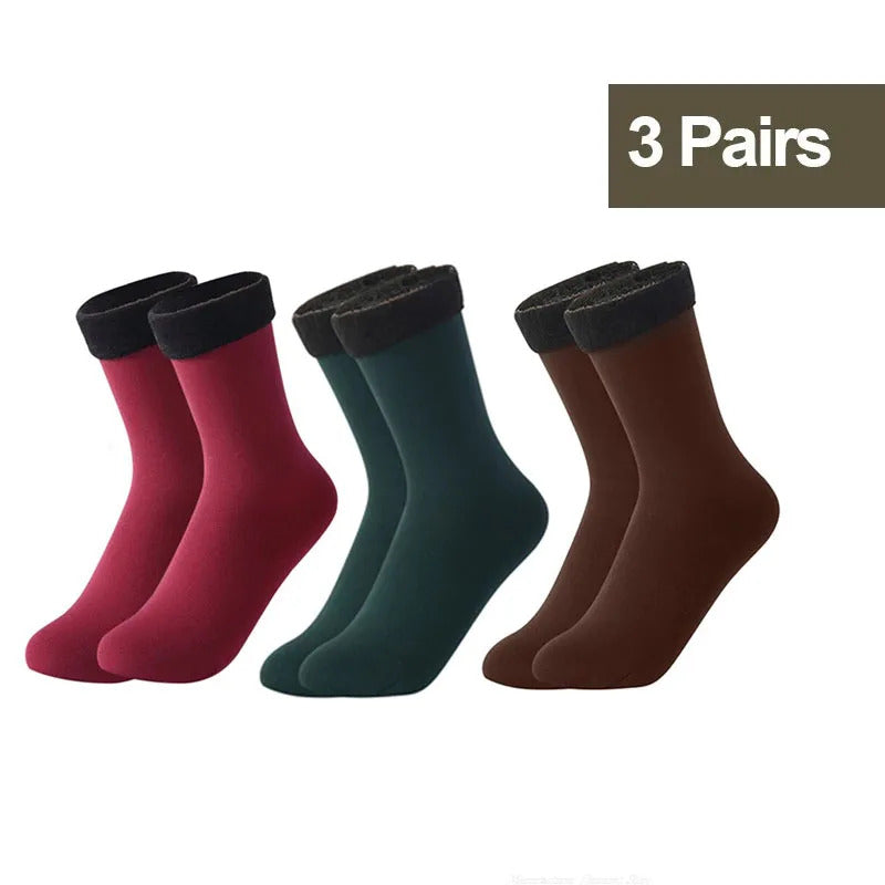 1/2/3/5/10Pairs Thermal Socks Women Winter Warm Thicken Fleece Short Socks Cashmere Wool Socks Snow Velvet Boots Home Floor Wear