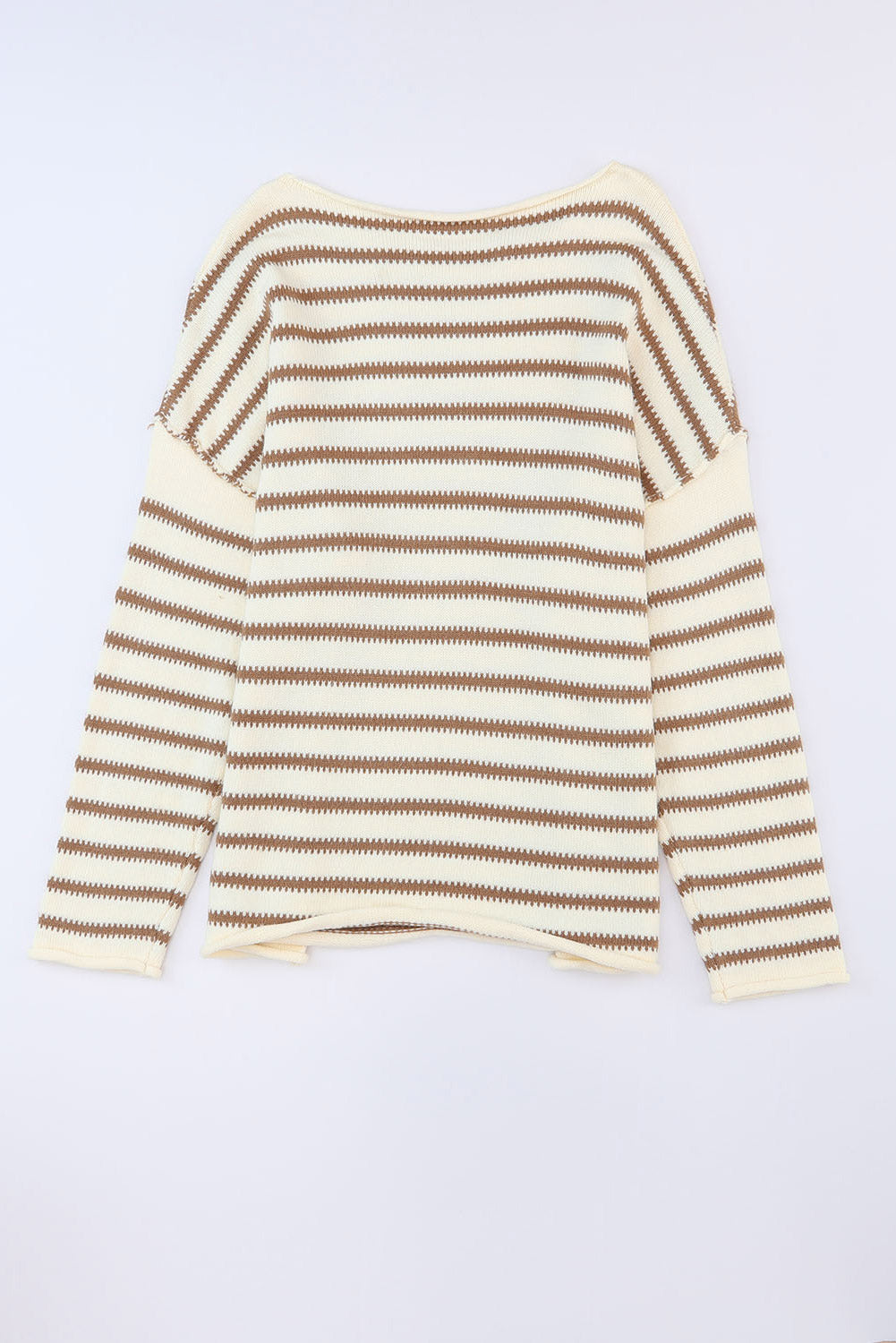 Black Striped Drop Shoulder Oversized Sweater