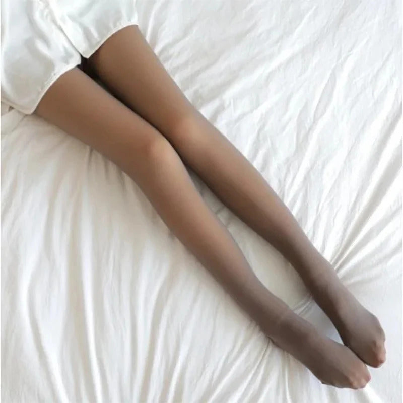 Women Thermal Stockings Sexy Fleece Tights Warm Winter High Waist Translucent Pantyhose Thick Elastic skin effect Plus Legging