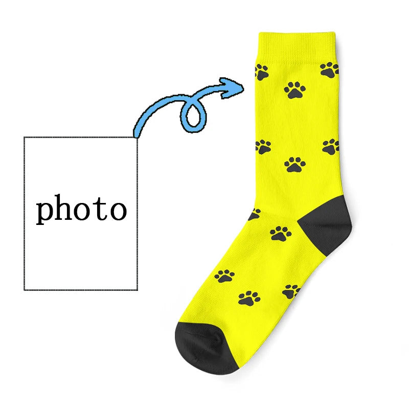 Custom Socks Cat 3D Print Men/Women Socks Casual Funny Novelty DIY Personalized Photo Logo Pet Long socks Gifts