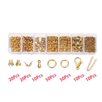 210-400pcs/Box Jewelry Making Kits Lobster Clasp Open Jump Rings End Crimps Beads Box Handmade DIY Bracelet Necklace Findings