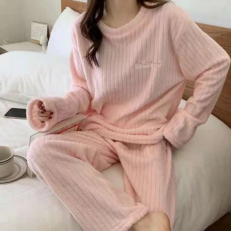 Winter Women's New Pajamas Homewear Suit Women's Fall and Winter Warm Clothes Coral Velvet Leisure Pajamas Padded Homewear