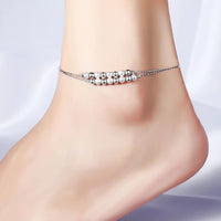 100% 925 Sterling Silver Snake Chain Pearls Anklets For Women Fashion Silver 925 Jewelry Wholesale DA387