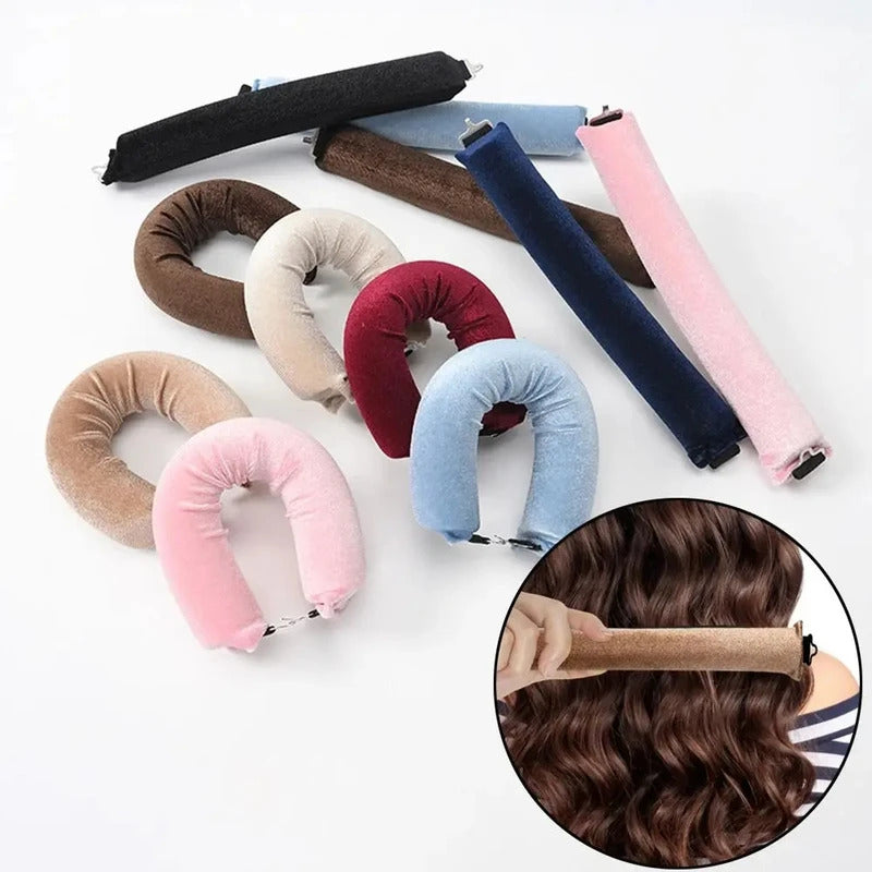 Big Wave Lazy Heatless Curling Rod Plush Head Hair Curler Wave Form Curl Rod Sponge Curling Bouncy Curling Hair Hair Rollers