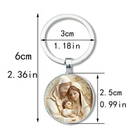 1pc Retro Virgin Mary Alloy Keychain - Religious Time Gem Pendant Suitable for Car Keys and Backpack Pendant Gift