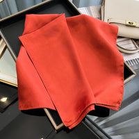 60cm Solid Colors Neckerchief Hijab Scarf For Women Silk Satin Headband Hair Scarves Female Square Shawls Head Scarfs For Ladies