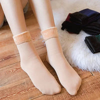 5Pair New Women Winter Thicken Warm Short Socks Thermal Cashmere Wool Socks Nylon Snow Velvet Boots Home Floor Calcetines Mujer