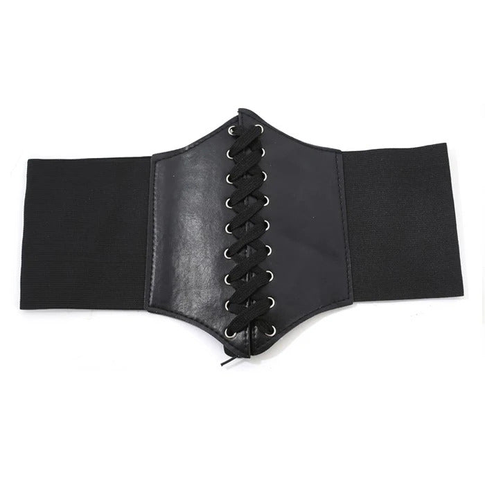 New Corset Punk Black Wide Belt Pu Leather Slimming Body Belts for Women Elastic High Waist Belt Female Dress Cummerbunds Gifts