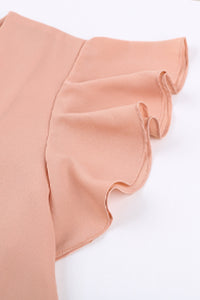 Apricot Forever Tonight Button Tie Top