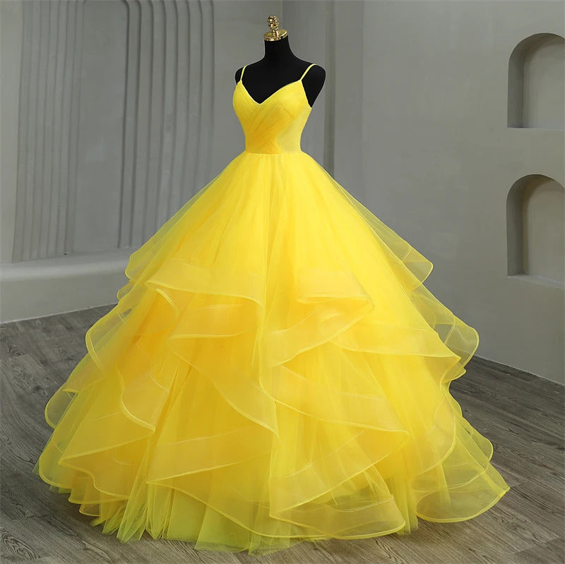 Y&M Novias New Boho Quinceanera Dresses Ruffles Sweetheart Spaghetti Straps Simple Party Princess Dress Vestidos De Quinseanera