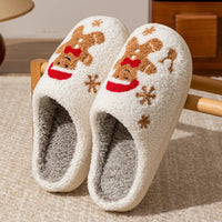 Women Christmas Gingerbread Man Cute Winter Warm Slippers Exquisite Comfy Houseshoes Bedroom Soft Sole Home Shoes for Gift