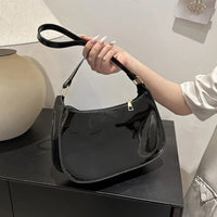 Retro Solid Color PU Leather Shoulder Bag Fashion Women's Handbags Casual Designer Hobos Underarm Bag