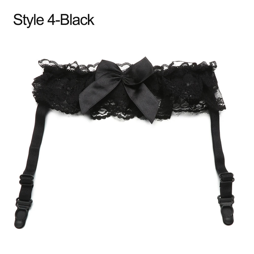 Heart/Wings/Bowknot Fashion Garter Belt Women PU Leather Lace Elastic Leg Ring Leg Garter Straps Thigh Harness Gothic Accessory