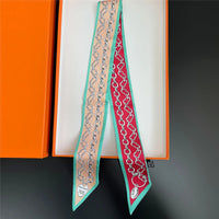 The Newest Chain Brand Design Twill Silk Scarf Luxury Scarf Women Foulard Skinny Bag Scarves Fashion Neckerchief Headband