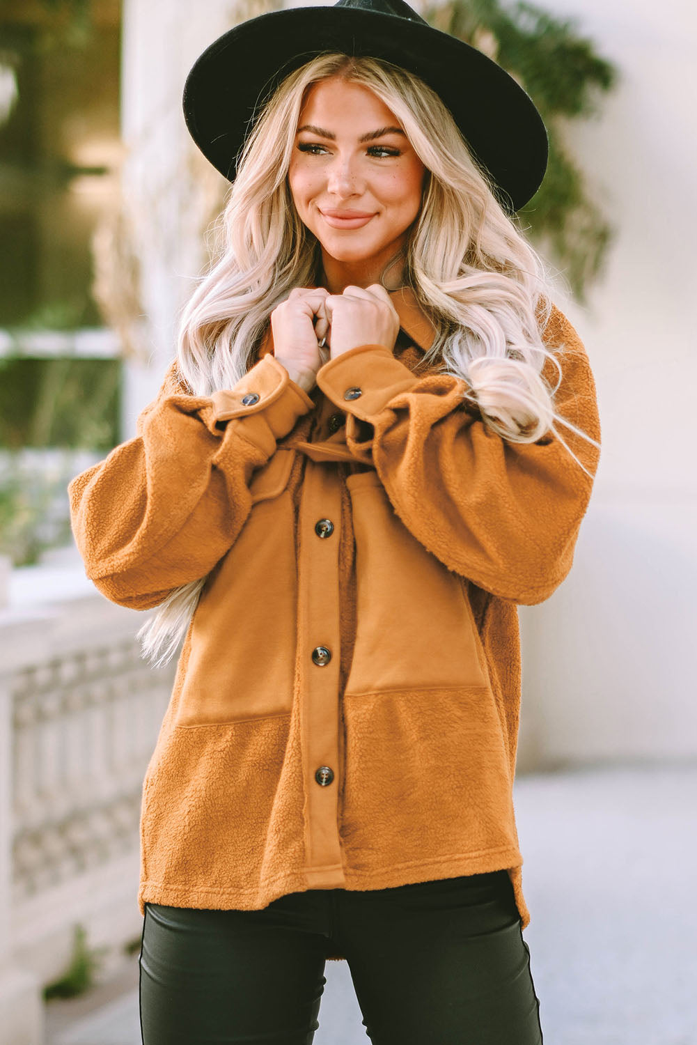 Brown Flap Pocket Buttoned Jacket