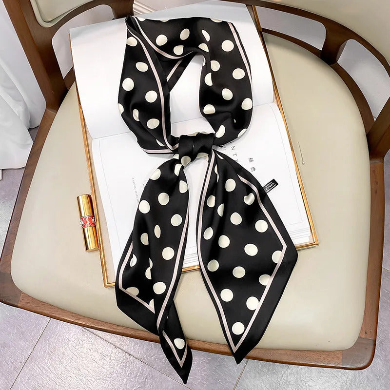 Long Silk Scarf Bag Tie Lady Neck Skinny Scarves Hairband Foulard Horse Print Brand Lady Neckerchief Ribbon 2021 Spring New