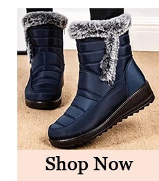 Women's Winter Boots Low Heels Women Boots With Fur Warm Winter Shoes Women Snow Boots Ankle Botas Mujer Winter Footwear Female