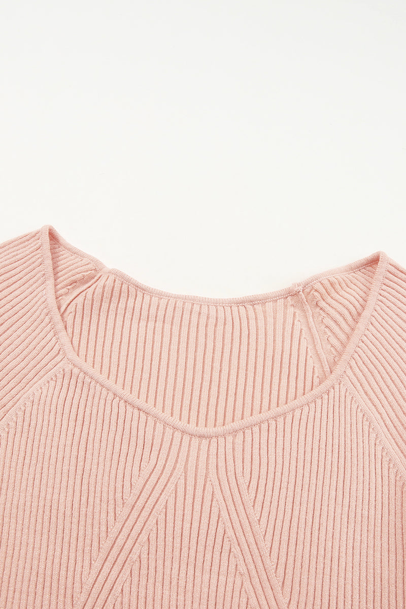 Nude Ribbed Slim Fit Knit Sweater