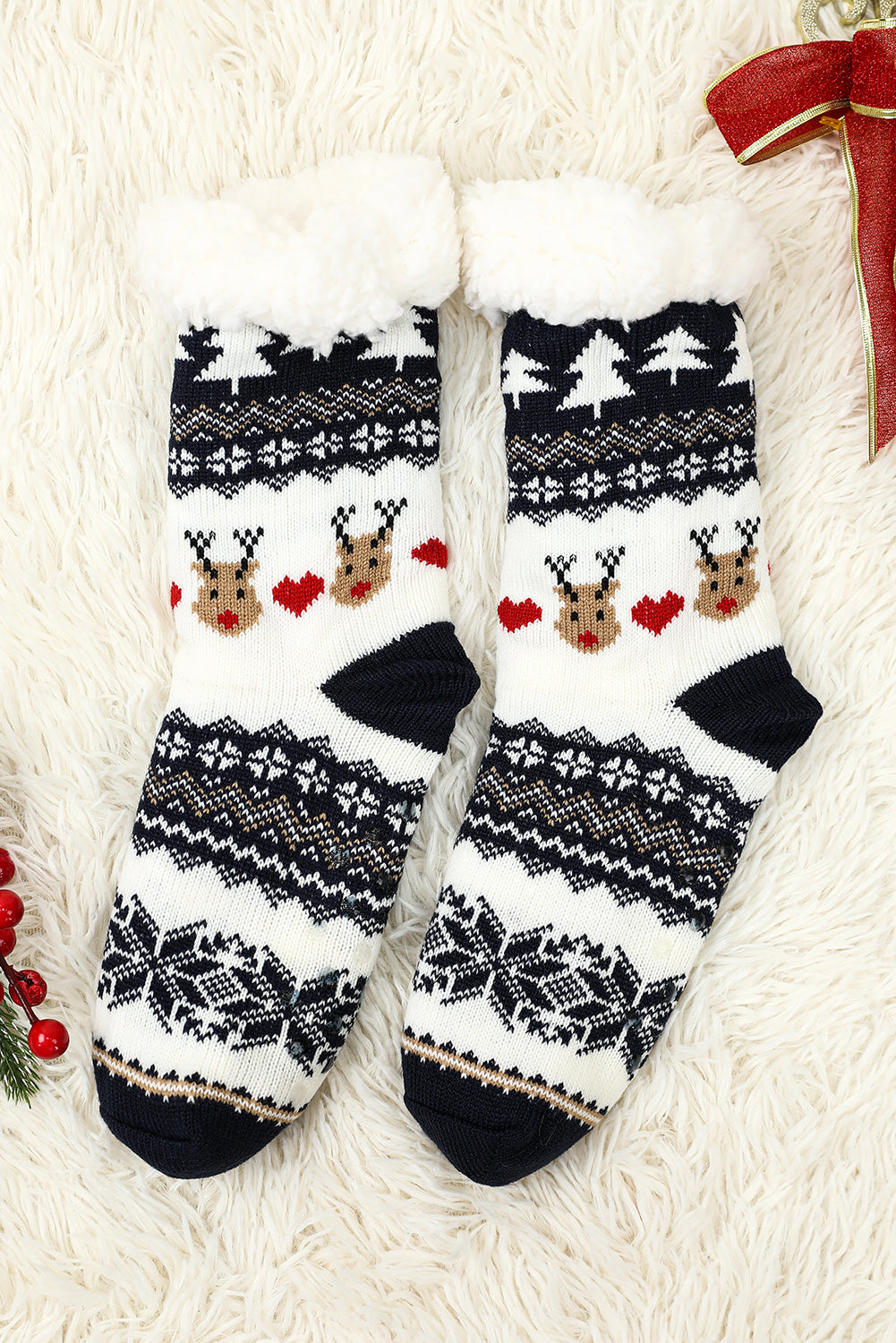 Black Christmas Flake Thermal Socks