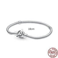 New in 925 Sterling Silver Snake Chain Charm Bracelet Fits Original 925 Pendant Charm BeadS For Women Heart Bracelets Jewelry