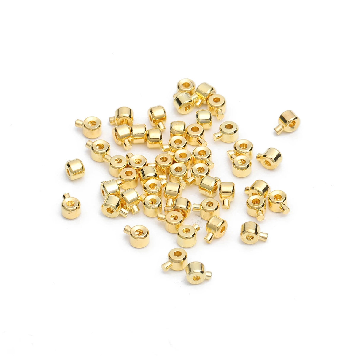 10Pcs Stainless Steel Positioning Stopper Spacers Crimp End Septum Beads for Jewelry Making DIY Necklace Bracelet Connector