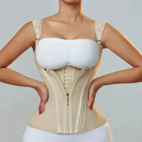 Fajas Colombianas Body Shaper Shapewear Women Vest Tops Double Compression Waist Trainer Corset Adjustable Zipper and Hook-eyes