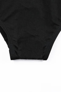 Black Crossed Waist Sporty Bermuda Bikini Shorts