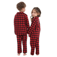 2024 New Year Couple Family Christmas Pajamas Red Plaid Costume for Adult Mother Kids Clothes Matching Outfits Sleepwear Set