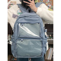 Japanese Kawaii Itabag Women New 2024 Transparent Backpack Women Large Capacity Ita Backpack School Bags For College Student JK