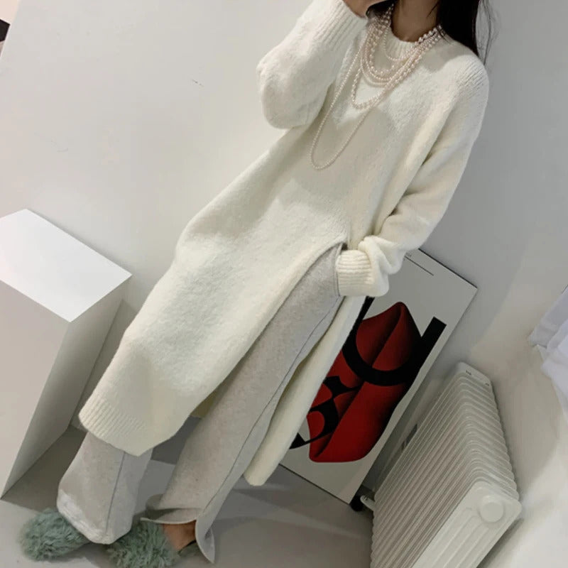 Winter Women Knitted Dress y2k V Neck Sexy Slim Elastic Oversized Basic Bodycon Sweater Dress Winter knit Autumn Warm Long Dress