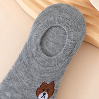 3/5/6/10 Pairs of WOMEN and MEN Cotton Socks, Casual Breathable Short Socks, and Girls' Cartoon Bear Low Cut Ankle Boat Socks