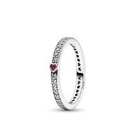 Valentine's Day Gift Red Heart 925 Sterling Silver Elegance Ring For Women Jewelry Rings For Wedding Party