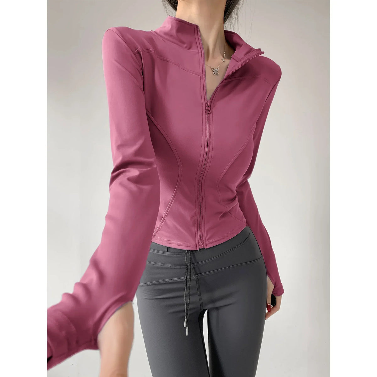 2024 Sun Quick Drying Sports Coat Women's Tight Top Yoga Jacket Long Sleeve Zipper Jacket Running Fitness Women's Jacket S-3XL