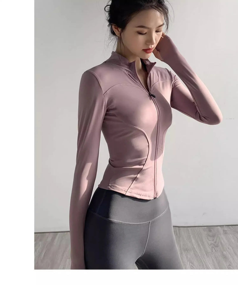 Women's Jacket Quick-drying Sun Protection Sport Coat Women's Tight Yoga Wear Long Sleeve Cardigan Running Fitness Jacket Zipper