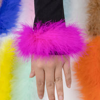 High Quality Real Fur Feather Cuffs Women's Summer Party Oversleeve with Feathers Fashion Ladies Feathers Cuff Snap on Wristband