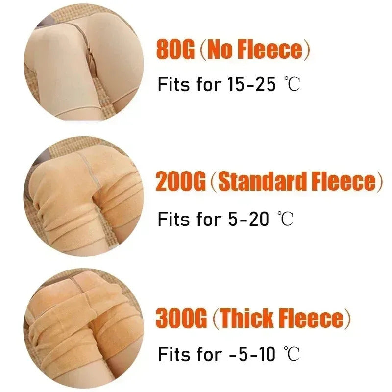 Thick Pantyhose For Women Warm Winter Plus Size High Waist Elastic Plush Tights Stockings Sexy Translucent Leggings Tights