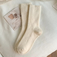 Women Wool Socks Warm Winter Thick Cashmere Fuzzy Casual Solid Color Comfortable Home Sock Soft Long Thermal High Quality