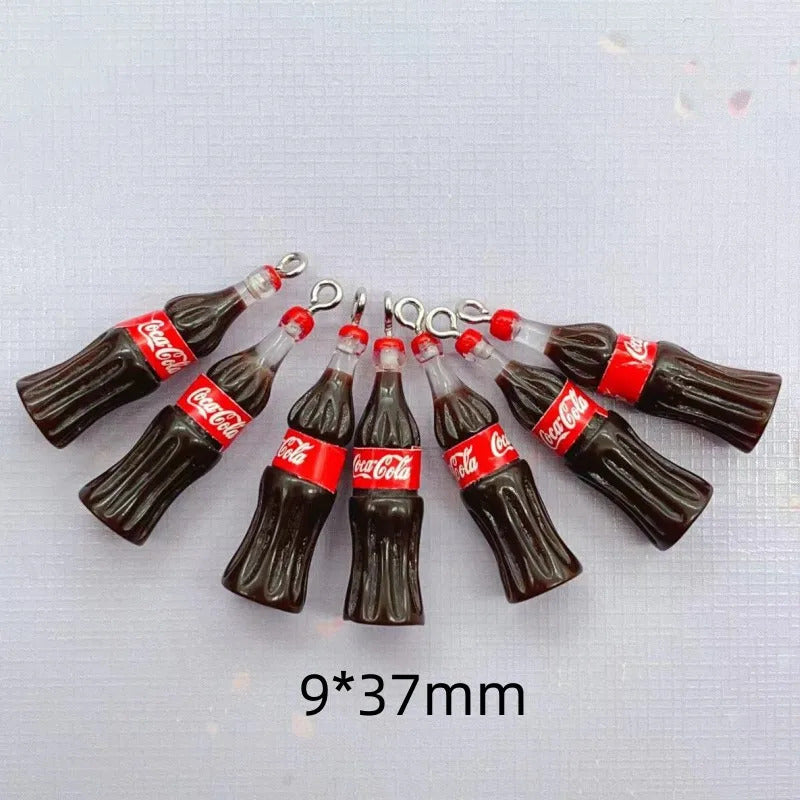 10Pcs/Pack resin  Pendants Charm Mini Drink Bottle Shape Pendant For DIY Jewelry Makeing Necklace Bracelet Accessories