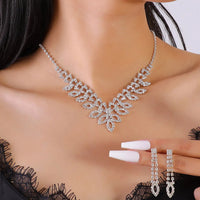 3pcs Women's Jewelry Set Rhinestone Earrings Necklace New Wedding Party Luxury Fashion Accessories