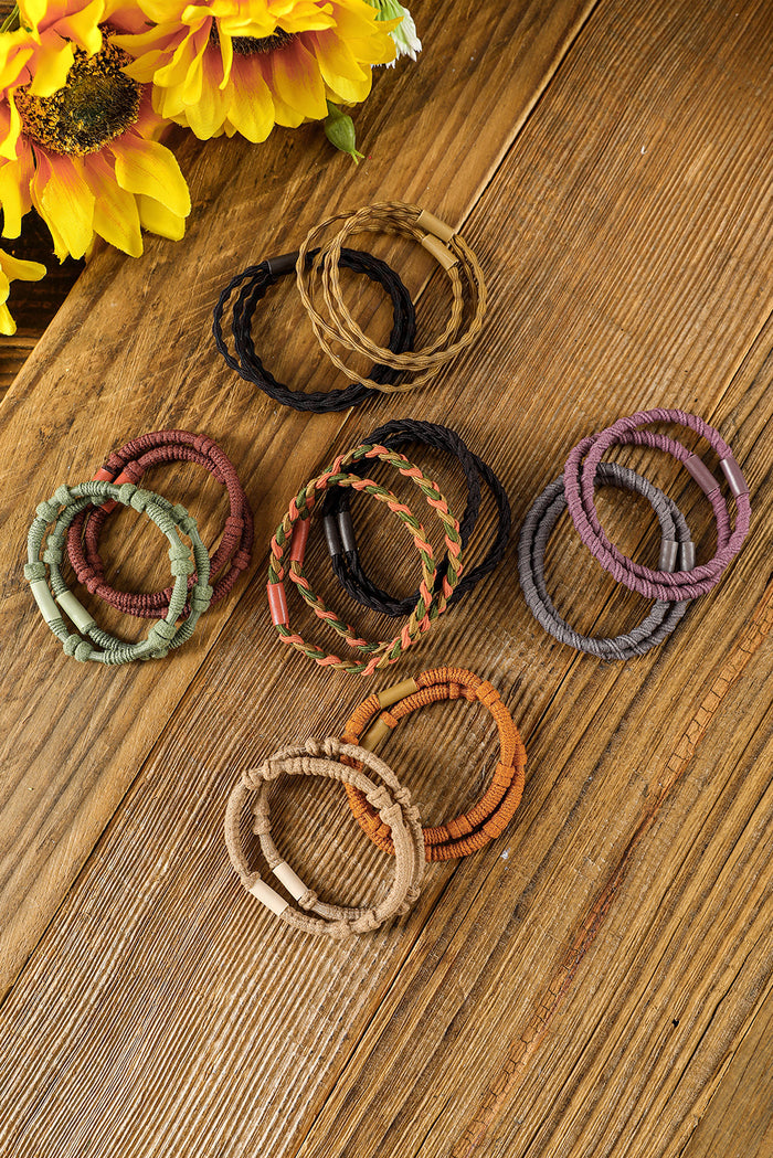 Orange Multicolour 20pcs Boho Knotted Hair Ties