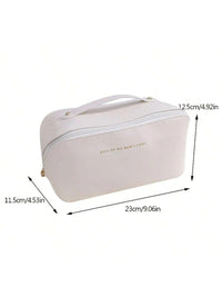 Women's PU leather pillow waterproof portable travel makeup bag, handheld makeup bag for women to carry