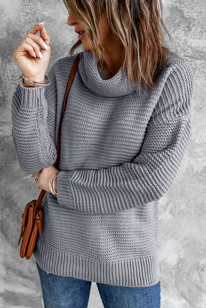 Sage Green Cozy Long Sleeves Turtleneck Sweater